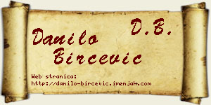 Danilo Birčević vizit kartica